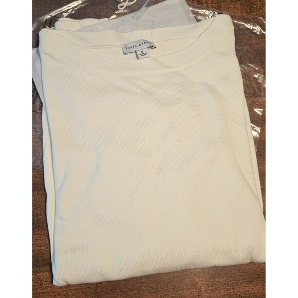 Susan Graver Women's Ivory Long Sleeve Boatneck W/Gold Buttons Size XL NEW - Picture 4 of 11